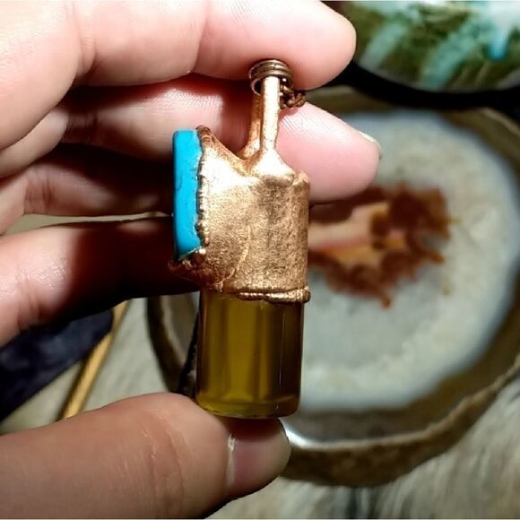 Nauthiz Rune Dyed Howlite Honey Spell Jar Necklace - Picture 5 of 6